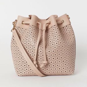 H&M Beige Perforated Patterned Shoulder Bag